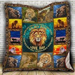 To My Son Lion Blanket Kc1807 Quilt and Home Decor