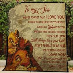To My Son Lion King Quilt Blanket  Quilt and Home Decor