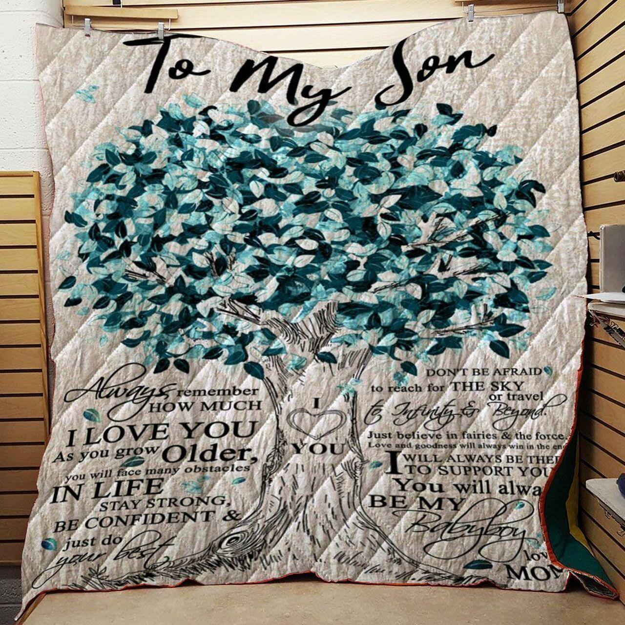 To My Son Love Mam Tree Quilt Blanket and Home Decor