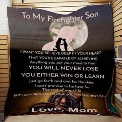 To My Son Never Lose Blanket Th0907 Quilt and Home Decor