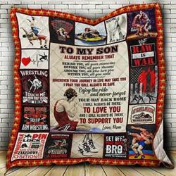 To My Son, Wrestling Hur Quilt kw and Home Decor