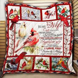 To My Wife Cardinal Ah Quilt Derqhu and Home Decor