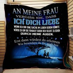 To My Wife Never Forget That German Vs Blanket Th0907 Quilt and Home Decor