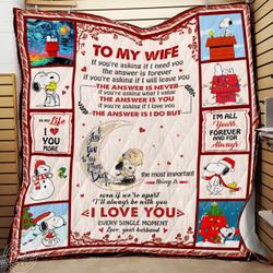 To My Wife Quilt Snoopy Nh and Home Decor