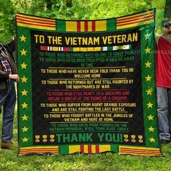 To The Vietnam Veteran Quilts Blanket Dhc090120734Td and Home Decor