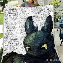 Toothless Blanket  Quilt and Home Decor