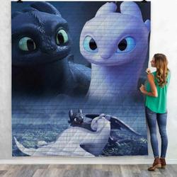 Toothless Light Fury 2 Blanket Th0607 Quilt and Home Decor