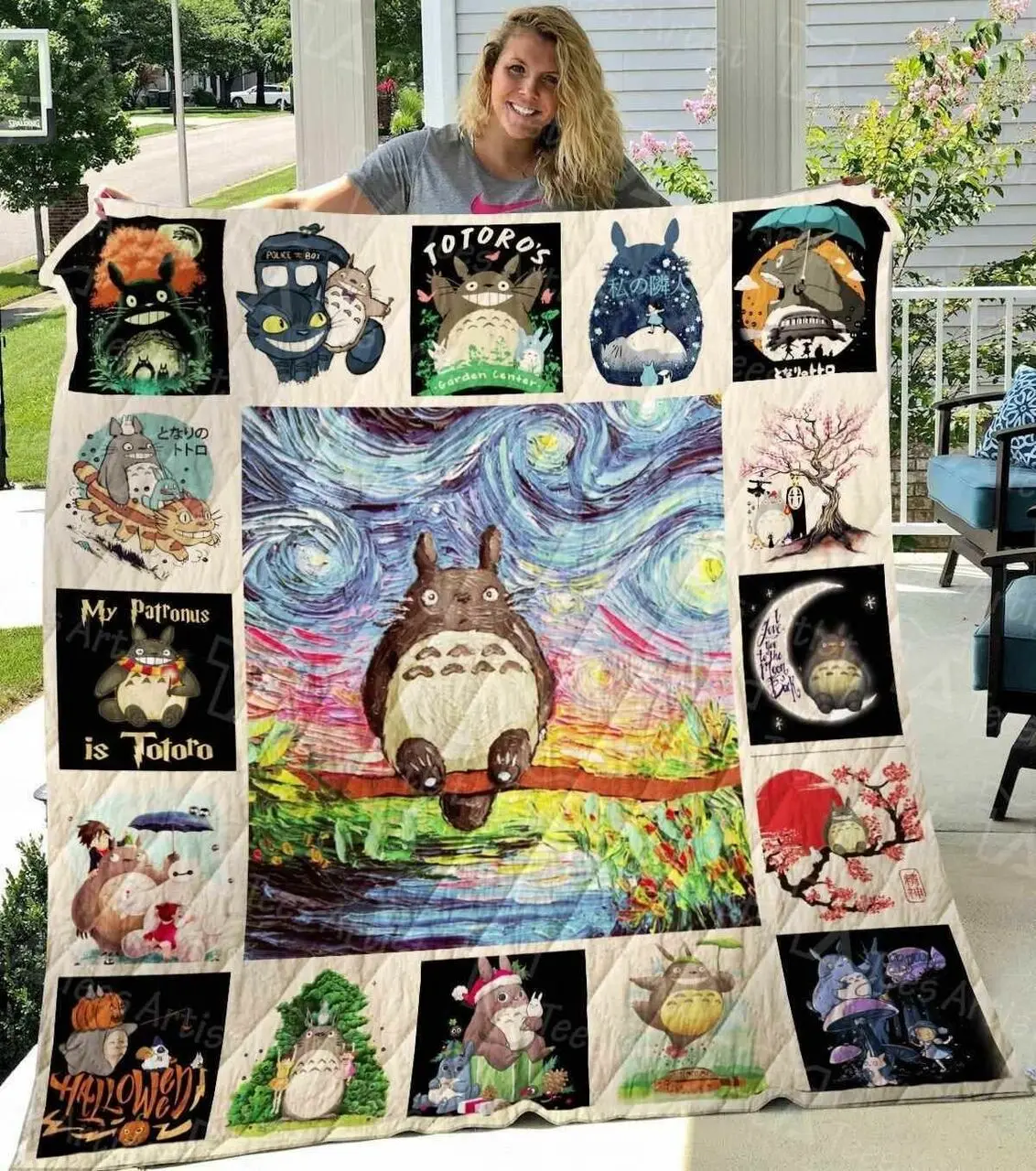 Totoro Blanket Th1607 Quilt and Home Decor