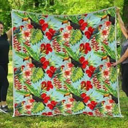 Toucan Parrot Tropical Cl17100609Mdq Quilt Blanket and Home Decor