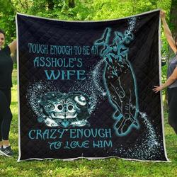Tough Enough To Be Wife Skull Hur Quilt xj and Home Decor