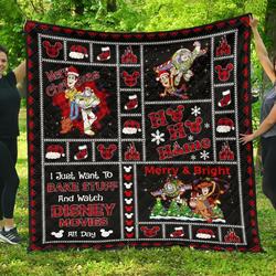 Toy Story Woody And Buzz Lightyear Christmas Theme Quilt and Home Decor