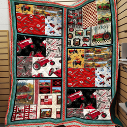 Tractor Cartoon Farmer Quilt Ifd and Home Decor