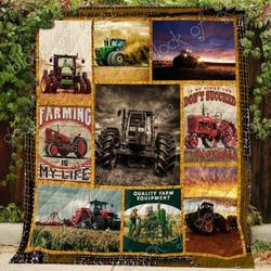 Tractor On The Farm Blanket Kc1507 Quilt and Home Decor