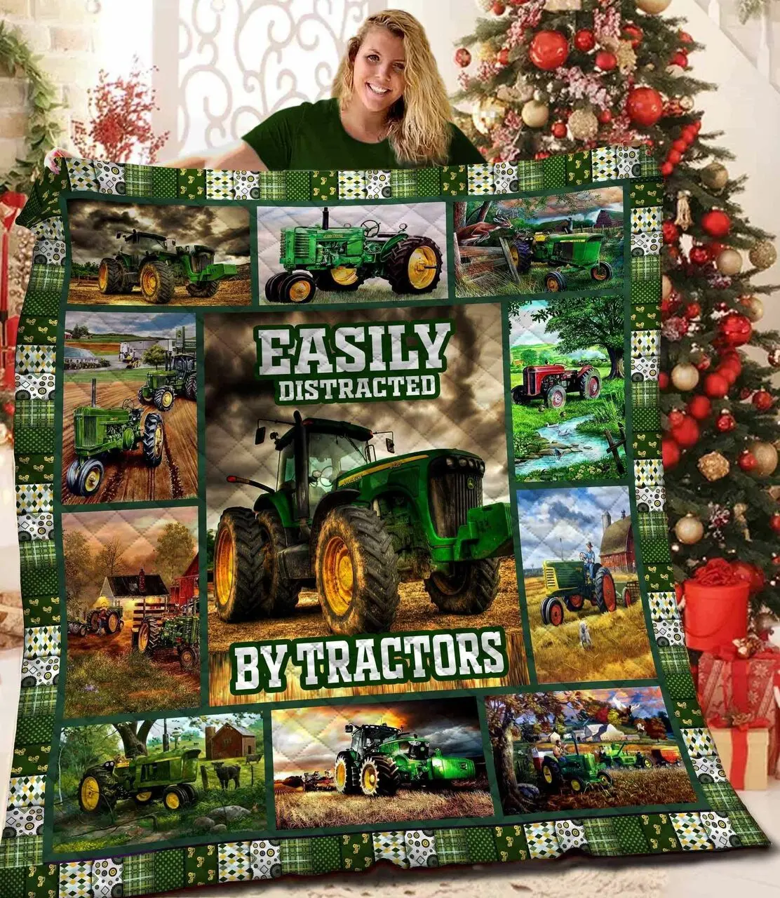 Tractors JFJ13908 3D Customized Quilt 2707 and Home Decor