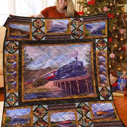 Train JFJ13920 3D Customized Quilt 2707 and Home Decor