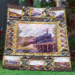 Train Quilt Blanket Great Customized Gifts For Birthday Christmas Thanksgiving Perfect Gifts For Train Lover and Home Decor