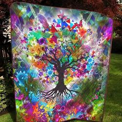 Tree Of Life Colorful Ah Quilt Derqve and Home Decor