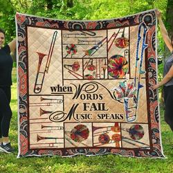 Trombone JFJ14025 3D Customized Quilt 2707 and Home Decor