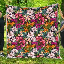 Tropical Flowers Cl17100622Mdq Quilt Blanket and Home Decor