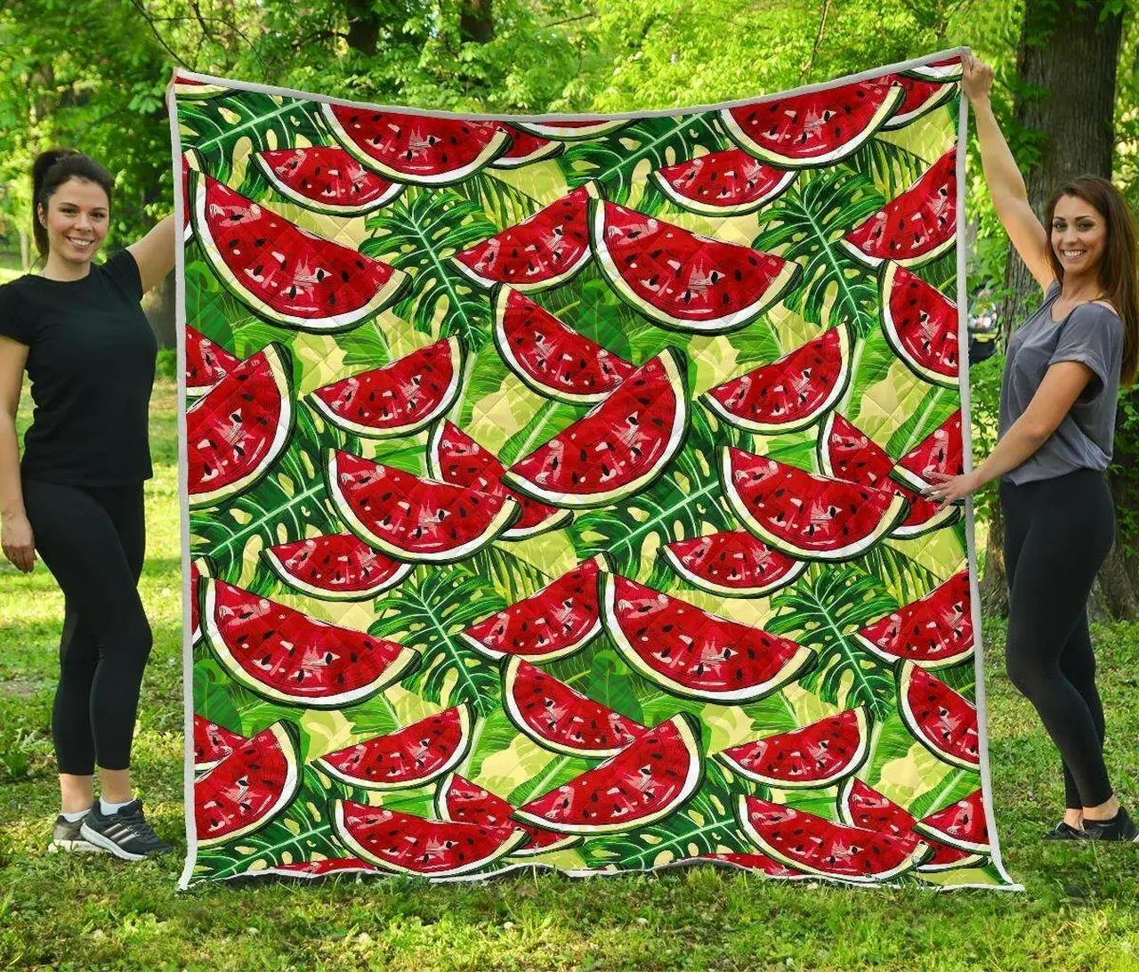 Tropical Leaves Watermelon Cl17100633Mdq Quilt Blanket and Home Decor