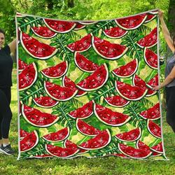 Tropical Leaves Watermelon Cl17100633Mdq Quilt Blanket and Home Decor