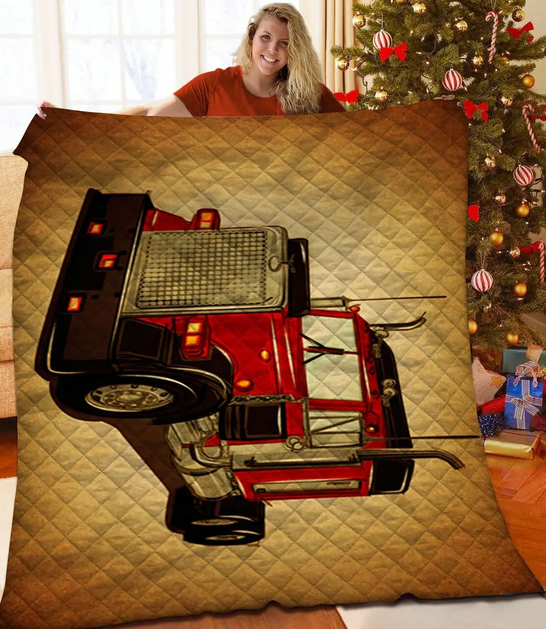 Truck JFJ14035 3D Customized Quilt 2707 and Home Decor