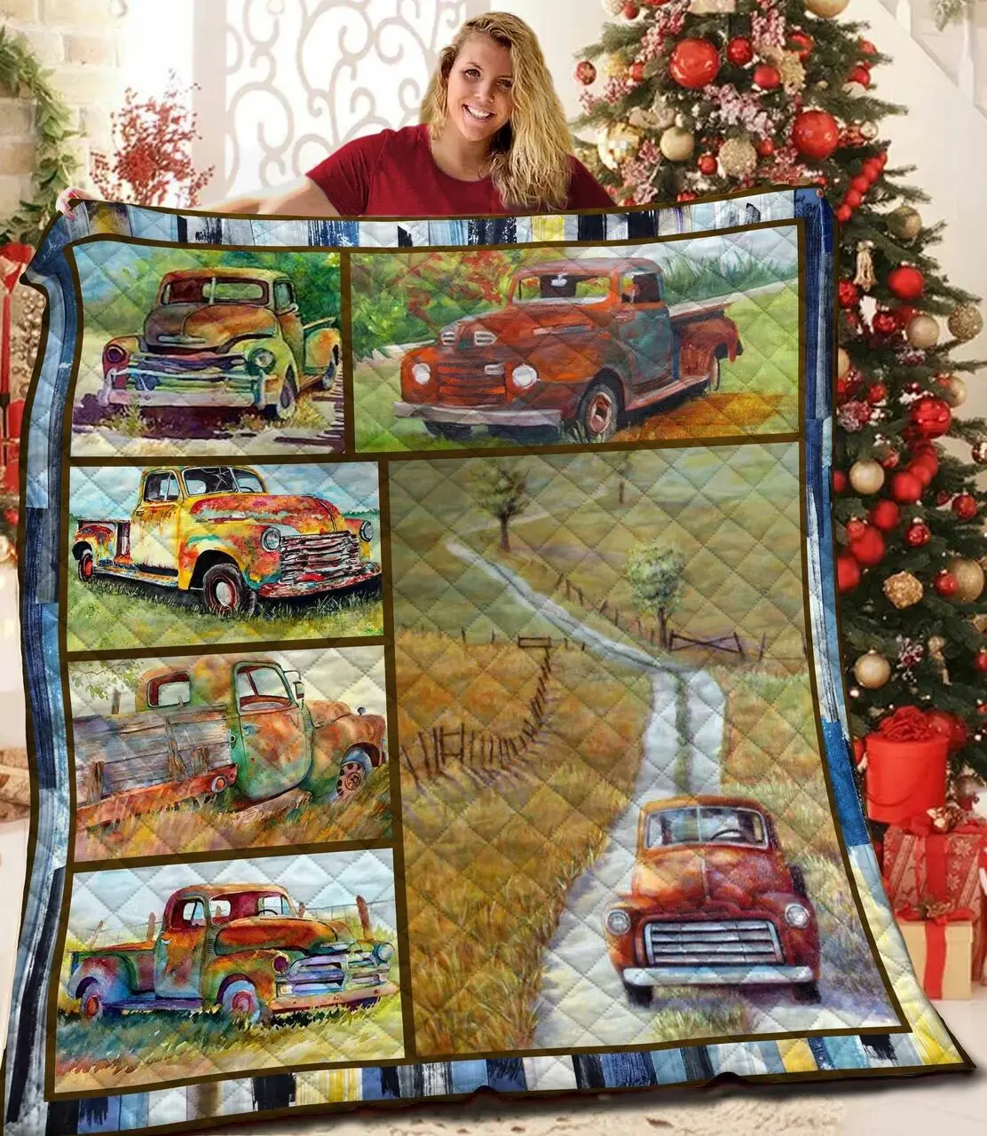 Trucker JFJ14042 3D Customized Quilt 2707 and Home Decor