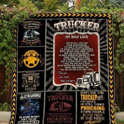 Trucker My Only Love Quilt Blanket and Home Decor