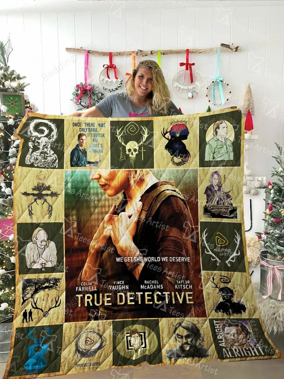 True Detective Quilt Blanket and Home Decor