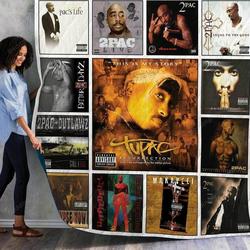 Tupac Shakur Albums 2 Quilt Blanket and Home Decor