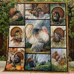 Turkey Bird Blanket Kc1707 Quilt and Home Decor