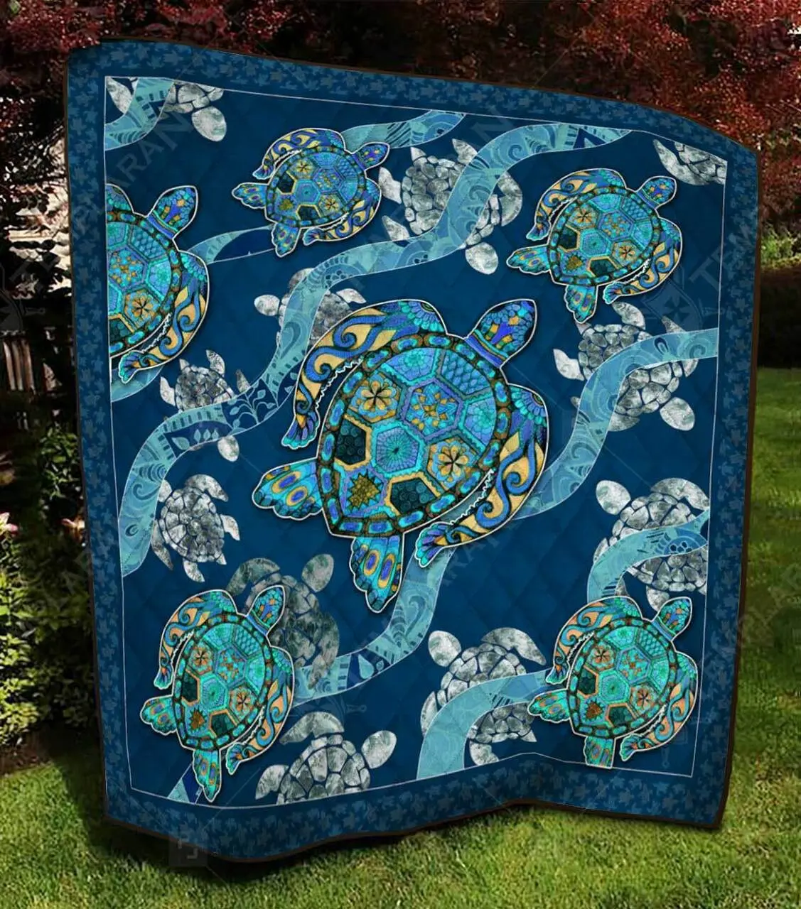 Turtle Blanket 3D Printing 00011 Quilt and Home Decor