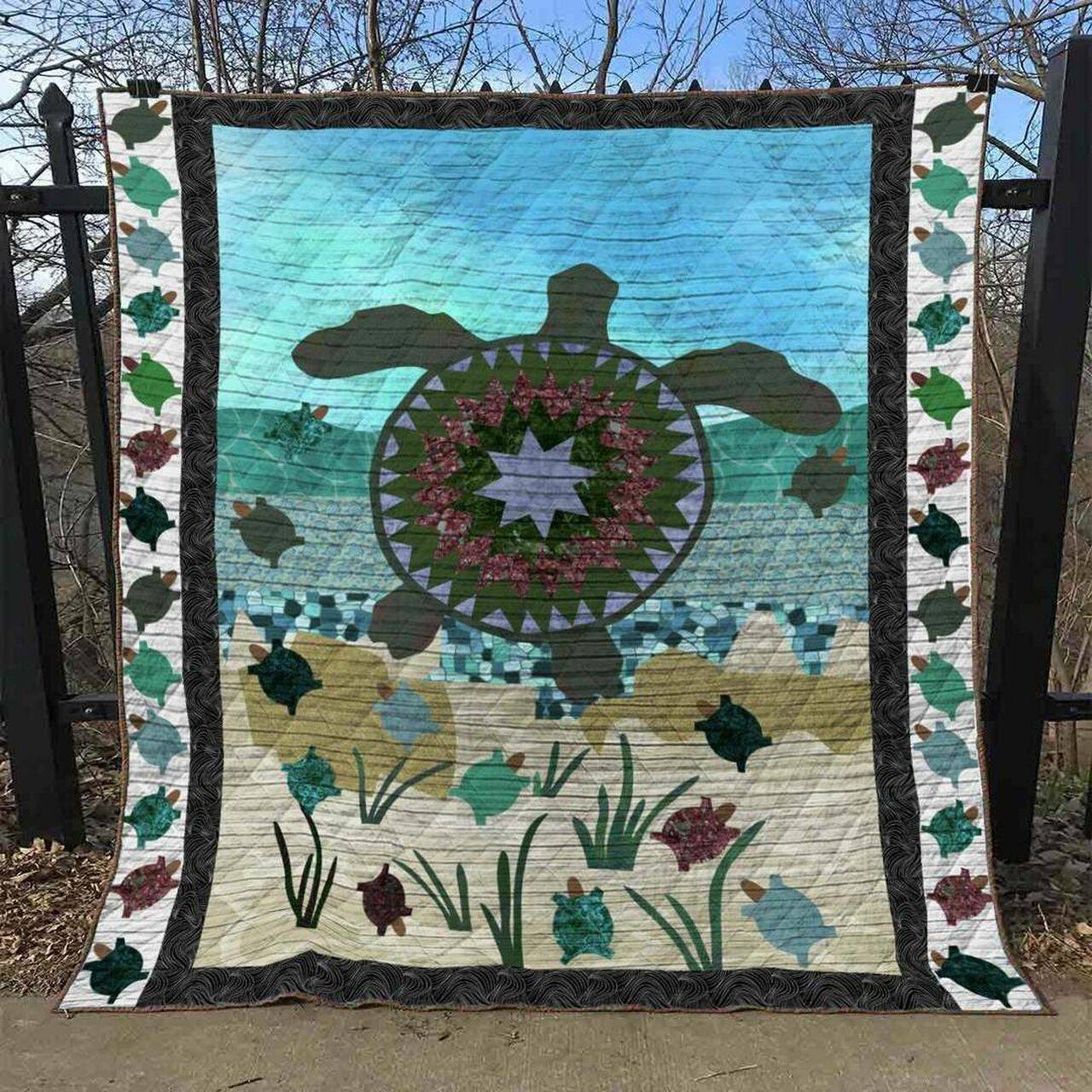 Turtle Cg210538 Quilt Blanket and Home Decor