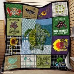 Turtle Collection Cute Pattern Quilt Bt and Home Decor