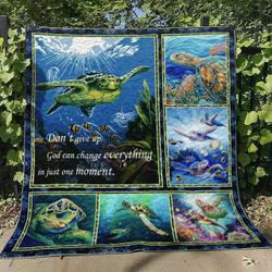 Turtle Hn150725 Quilt Blanket and Home Decor