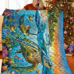 Turtle JFJ14130 3D Customized Quilt 2707 and Home Decor