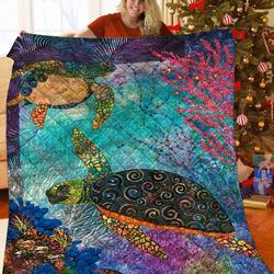 Turtle JFJ14150 3D Customized Quilt 2707 and Home Decor