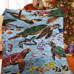 Turtle JFJ14165 3D Customized Quilt 2707 and Home Decor