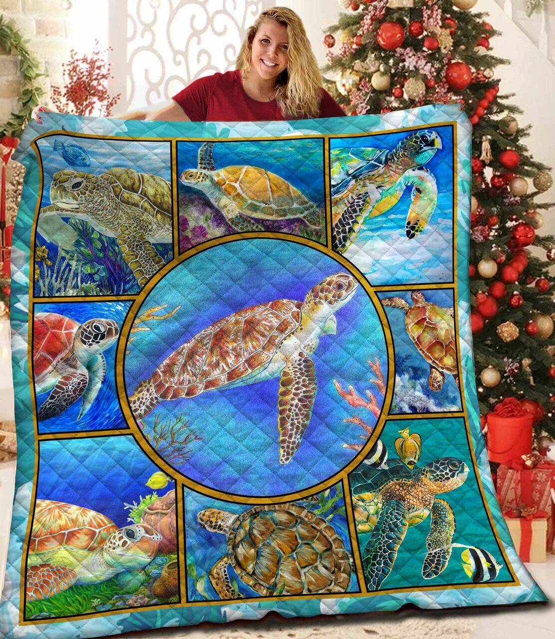 Turtle JFJ14185 3D Customized Quilt 2707 and Home Decor