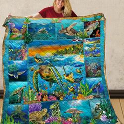 Turtle JFJ14220 3D Customized Quilt 2707 and Home Decor