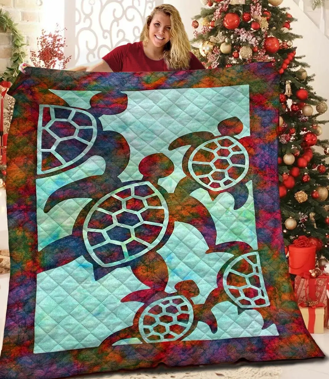 Turtle JFJ14254 3D Customized Quilt 2707 and Home Decor