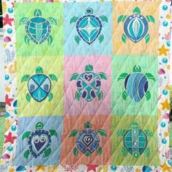 Turtle Patchwork Quilt Blanket and Home Decor