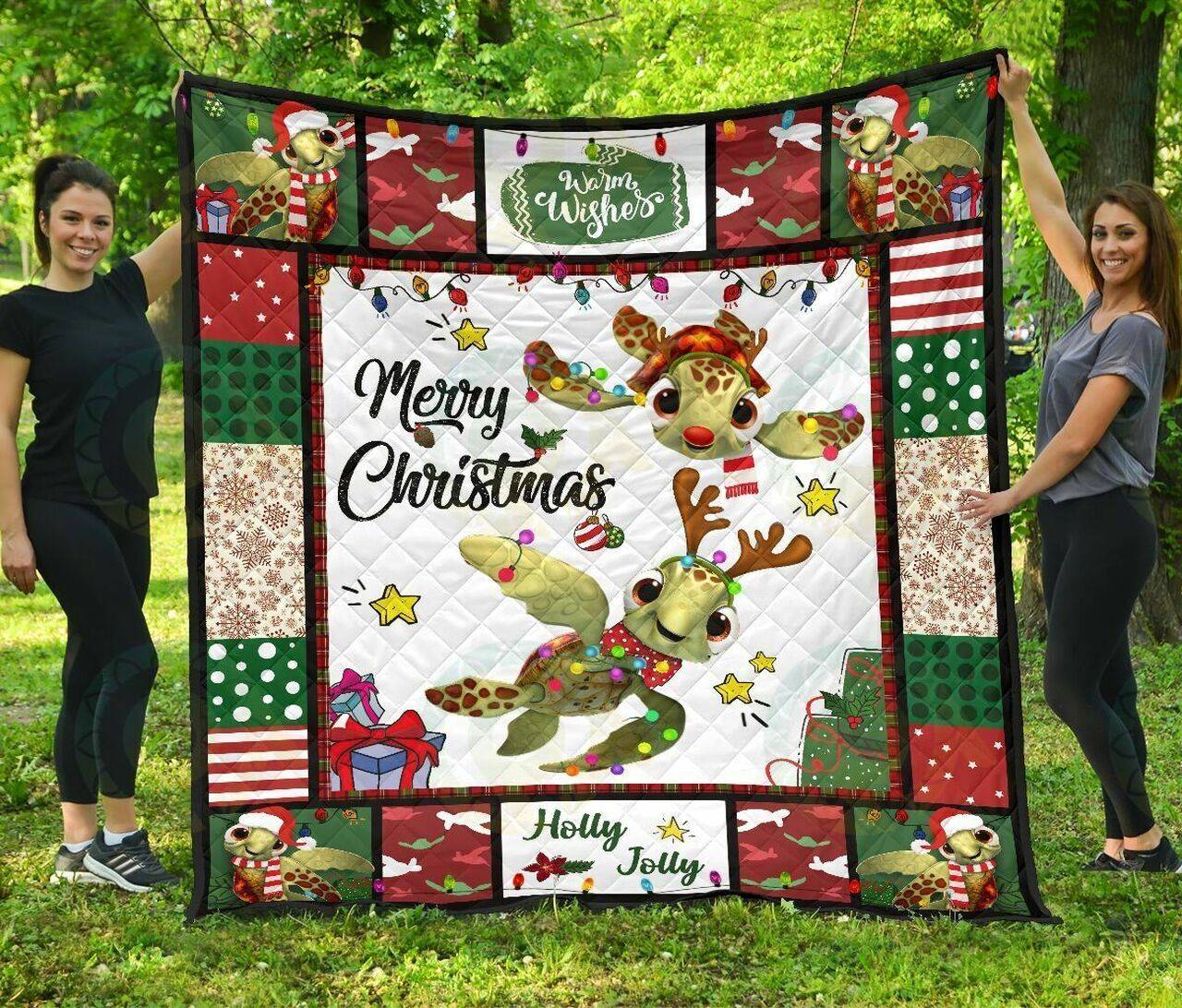 Turtle - Premium Quilt Merry Christmas 1 09-D and Home Decor
