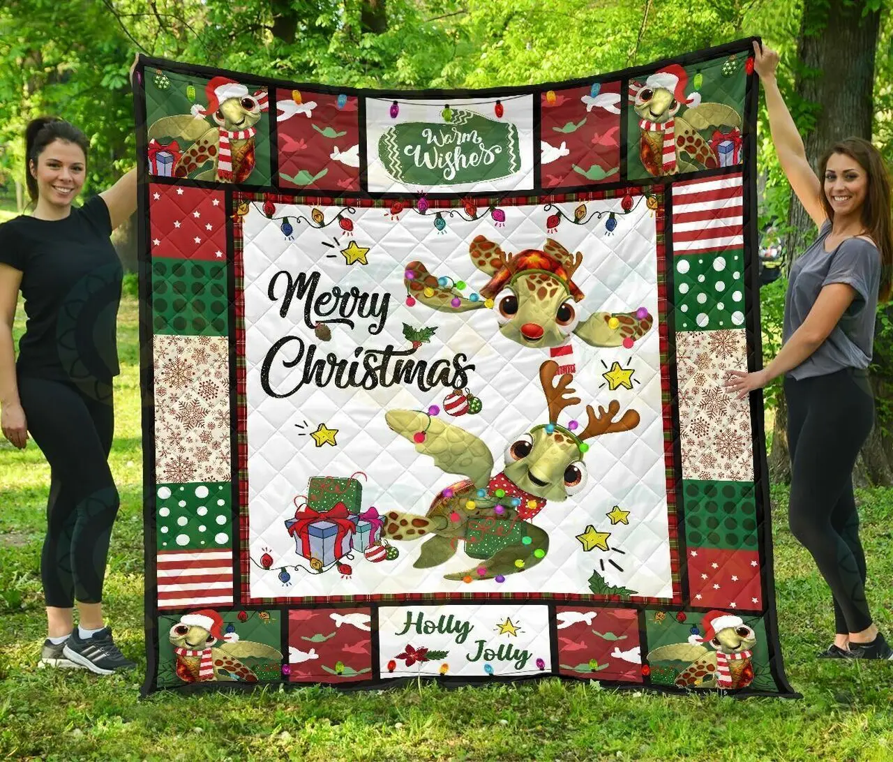 Turtle - Premium Quilt Merry Christmas 2 09-D and Home Decor