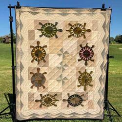 Turtle Qh080707B Tbg Quilt Blanket and Home Decor