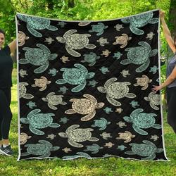 Turtle Sea Stamp Pattern TQV030795 3D Customized Quilt and Home Decor