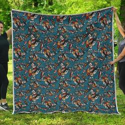 Turtle Sea Tribal Colorful Hand Drawn TQV030795 3D Customized Quilt and Home Decor