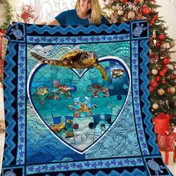 Turtle Sea V10 3D Customized Quilt and Home Decor