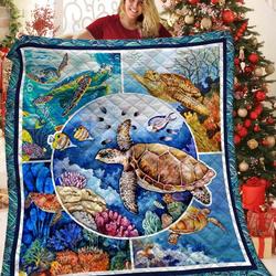 Turtle Sea V6 3D Customized Quilt and Home Decor