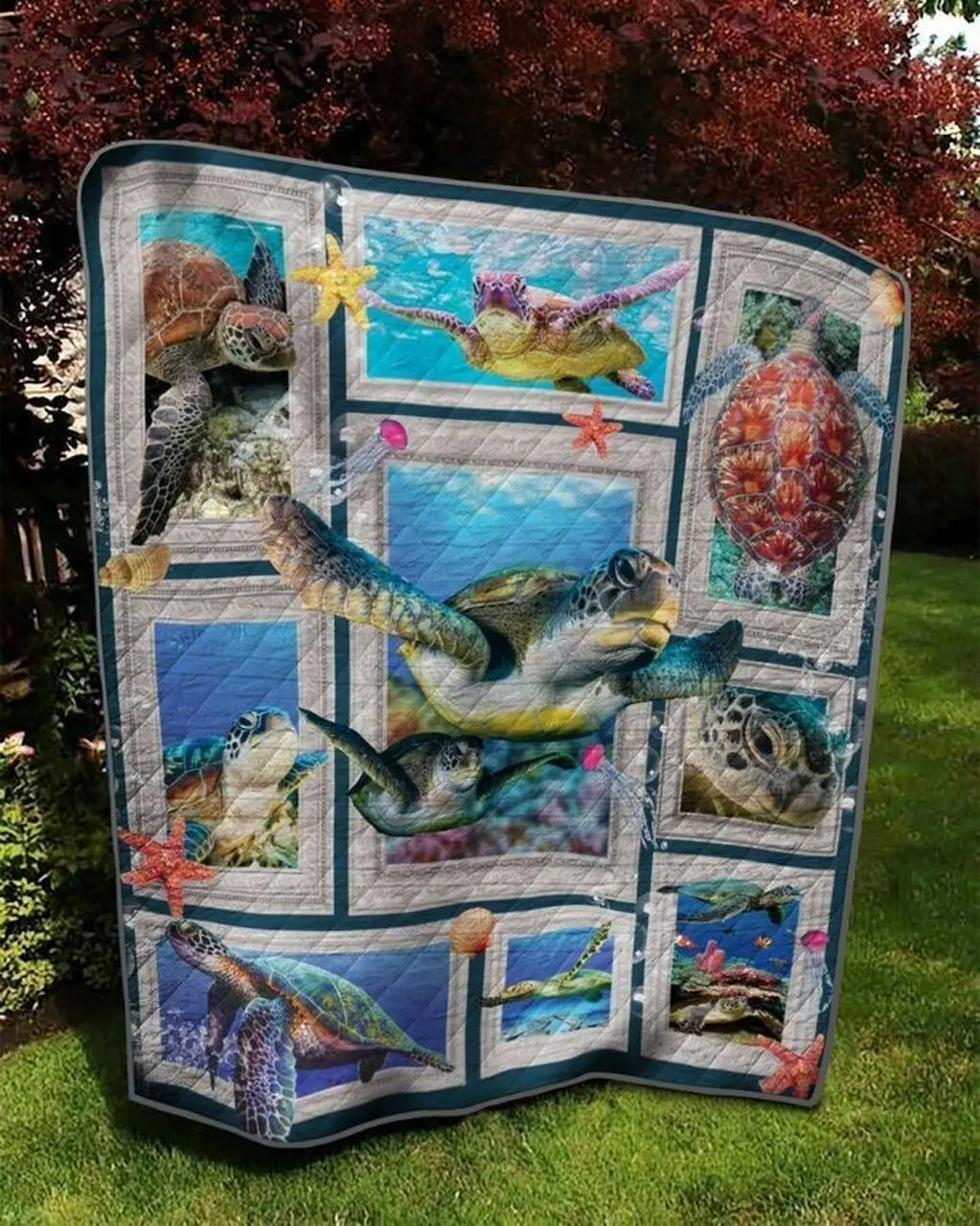 Turtle V4 TD 3D Customized Quilt and Home Decor